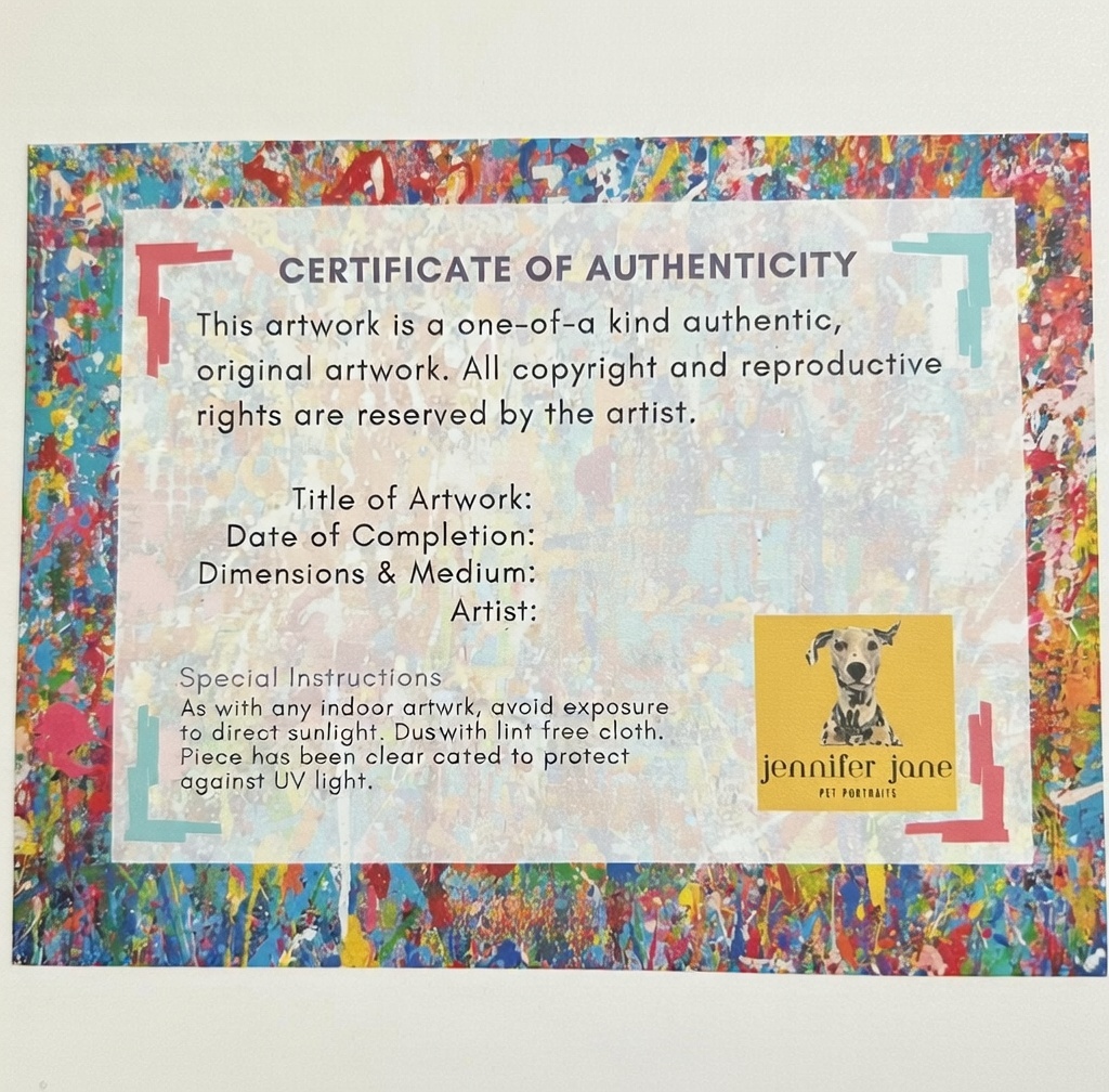 Certificate of authenticity